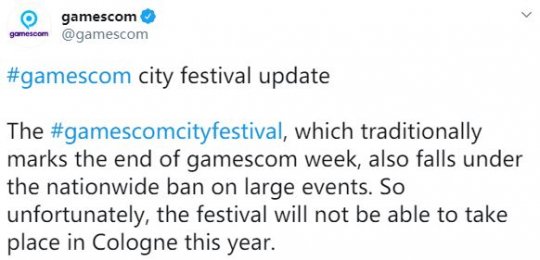 2020科隆游戏展城市节不再举办 线下活动或全部取消