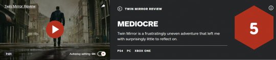 《奇异人生》开发商新作《双镜》发售 IGN 5分