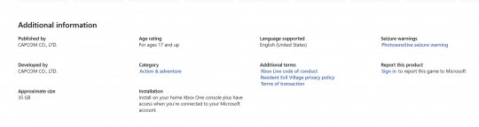 《生化危机8》Xbox One版游戏容量为35GB