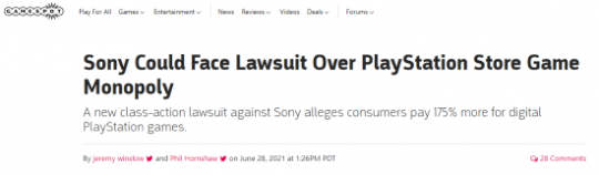 PlayStation商店垄断使玩家游戏花费更多 索尼可能面临集体诉讼