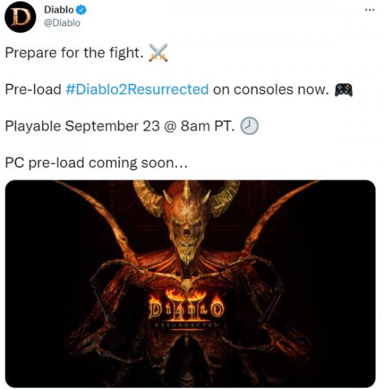 《暗黑2：重制版》主机版预载开启 9月23日上线