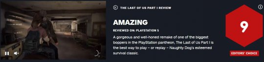 《最后的生还者：重制版》IGN评9分 华丽而精良